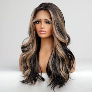 Black with Highlight Lace Wig